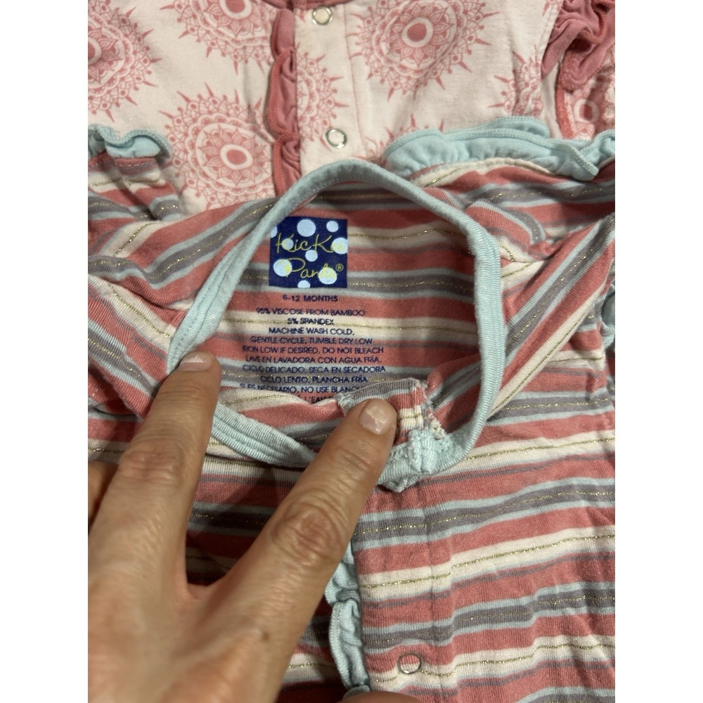 Kickee Pants Lot Footie Pajamas PJs Baby Girls Size 6-12 M - Picture 4 of 10